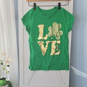 Tee with Gold 'LOVE' Foil Graphic